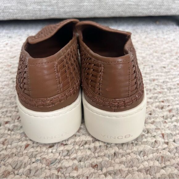 VINCE Stafford Womens Woven Leather Platform Slip On Sneakers - Picture 10 of 15
